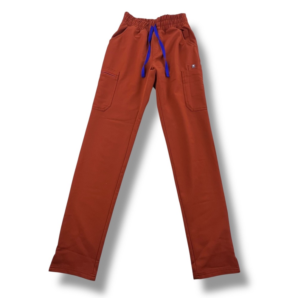 FIGS Technical Collection Scrub Pants Clay Red Rust Orange Womens XS Tall